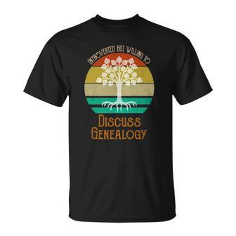 Introverted But Willing To Discuss Genealogy Genealogist Unisex T-Shirt | Mazezy