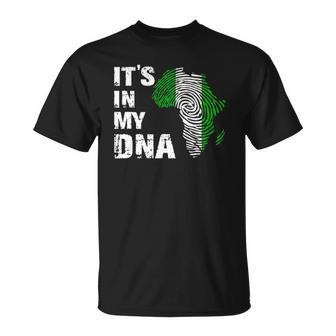 Its In My Dna Proud Nigeria Africa Usa Fingerprint Unisex T-Shirt | Mazezy