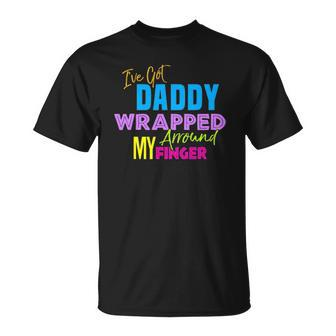 Ive Got Daddy Wrapped Around My Finger Kids Unisex T-Shirt | Mazezy