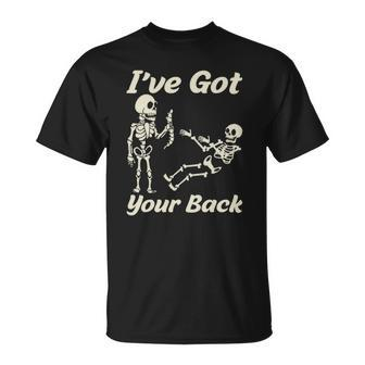 Ive Got Your Back Halloween Skeleton Skull Unisex T-Shirt | Mazezy