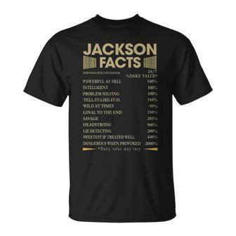 Jackson Name Jackson Facts T-Shirt - Seseable