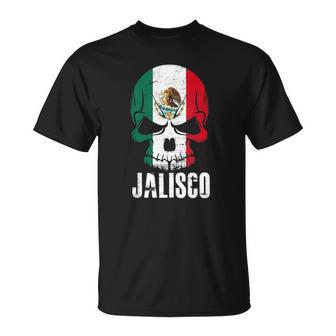 Jalisco Mexico Mexican Skull Flag Unisex T-Shirt | Mazezy