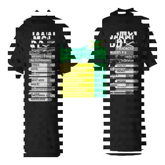 Jamaican Dad Nutrition Facts Serving Size T-shirt - Thegiftio