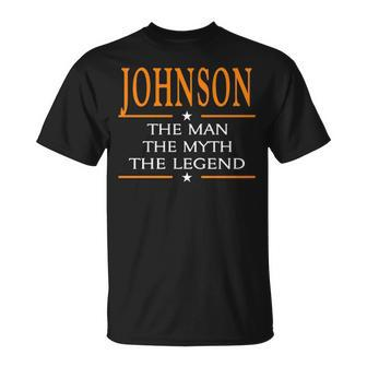 Johnson Name Johnson The Man The Myth The Legend T-Shirt - Seseable