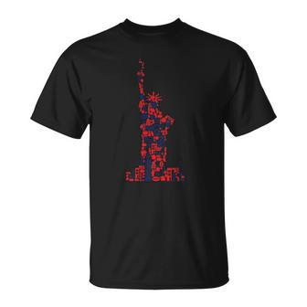 July 4Th American Symbols New York City - Statue Of Liberty Unisex T-Shirt | Mazezy