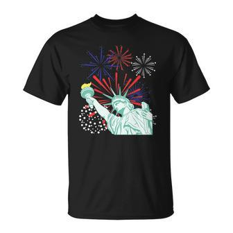 July 4Th S Fireworks Statue Of Liberty Unisex T-Shirt | Mazezy