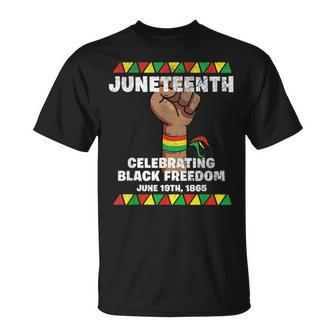 Juneteenth Celebrating Black Freedom 1865 Flag Black History T-shirt - Thegiftio UK