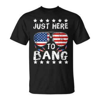 Just Here To Bang And Drink Beer Fourth Of July 4Th Of July Unisex T-Shirt - Seseable