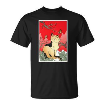Kawaii Japanese Cat Anime Gift For Japan Lover Unisex T-Shirt | Mazezy