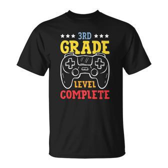 Kids 3Rd Grade Level Complete Last Day Of School Game Controller Unisex T-Shirt | Mazezy