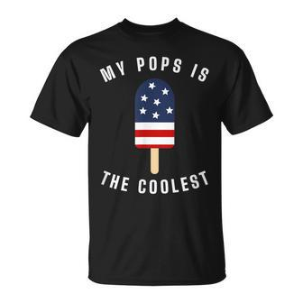 Kids My Pops Is The Coolest Patriotic Popsicle Graphic Unisex T-Shirt - Seseable