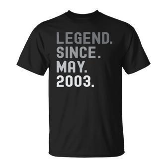 Legend Since May 2003 19 Years Old 19Th Birthday Gifts Unisex T-Shirt | Mazezy