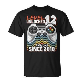 Level 12 Unlocked Awesome 2010 Video Game 12Th Birthday V8 Unisex T-Shirt - Seseable
