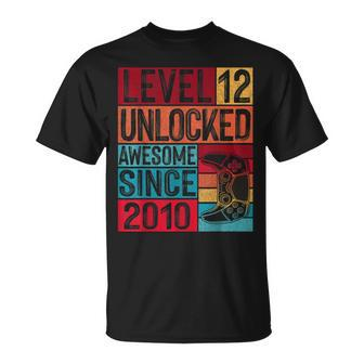 Level 12 Unlocked Awesome Since 2010 12Th Birthday Gaming V8 Unisex T-Shirt - Seseable
