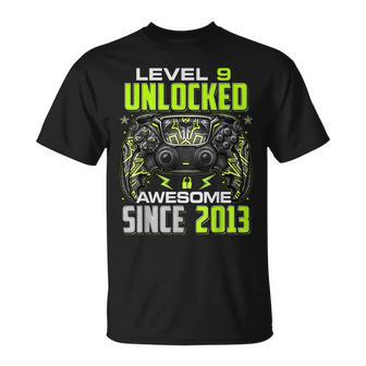 Level 9 Unlocked Awesome Since 2013 9Th Birthday Gaming V8 Unisex T-Shirt - Seseable
