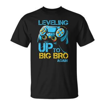 Leveling Up To Big Bro Again Gaming Lovers Vintage Unisex T-Shirt | Mazezy
