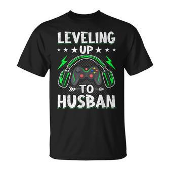 Leveling Up To Husban Husband Video Gamer Gaming Unisex T-Shirt - Seseable