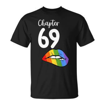 Lgbt Sexy Lips Rainbow Chapter 69 Birthday Celebration Unisex T-Shirt - Seseable
