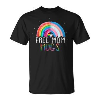 Lgbtq Free Mom Hugs Gay Pride Lgbt Ally Rainbow Mothers Day Unisex T-Shirt | Mazezy