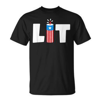 Lit American 4Th Of July Us Patriotic Pride Unisex T-Shirt - Seseable