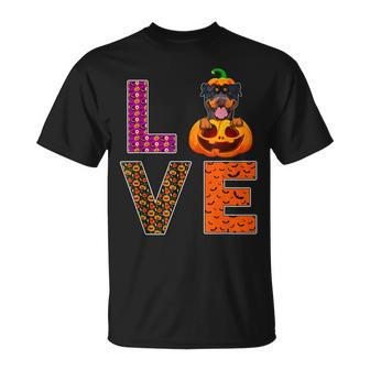 Love Rottweiler Halloween Costume Funny Dog Lover Unisex T-Shirt - Seseable