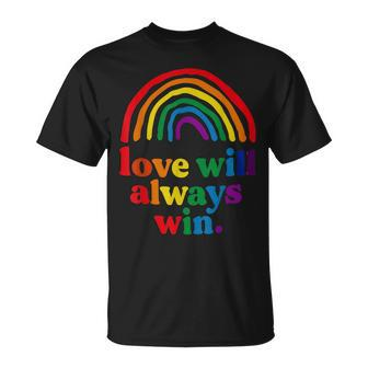 Love Will Always Win Pride Rainbow Kid Child Lgbt Quote Fun Unisex T-Shirt - Seseable