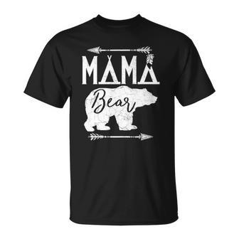 Mama Bear Mothers Day Gift For Wife Mommy Matching Funny Unisex T-Shirt | Mazezy UK