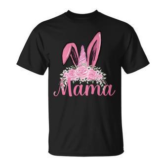 Mama Floral Leopard Bunny Easter Happy Easter Mothers Day Unisex T-Shirt | Favorety AU