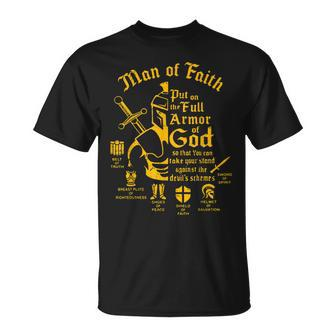 Man Of Faith Put On The Full Armor Of God Christian T-shirt - Thegiftio UK