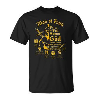 Man Of Faith Put On The Full Armor Of God Christian Tee T-shirt - Thegiftio UK