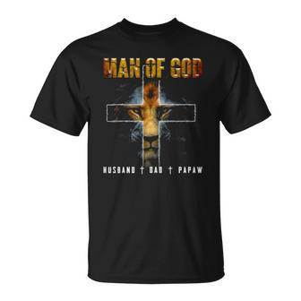 Man Of God Husband Dad Papaw Christian T-shirt - Thegiftio UK