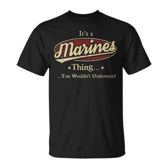 Marines Shirt Personalized Name Gifts T Shirt Name Print T Shirts Shirts With Name Marines Unisex T-Shirt - Seseable