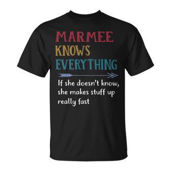 Marmee Grandma Marmee Knows Everything T-Shirt - Seseable