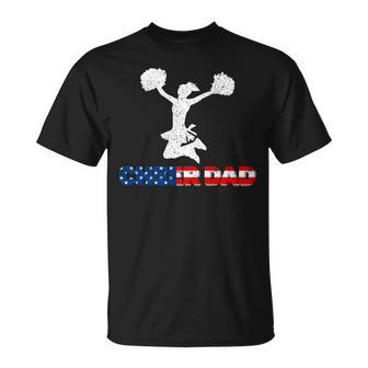 Mens 4Th Of July Us Flag Cheer Dad Gift For Fathers Day Unisex T-Shirt - Seseable