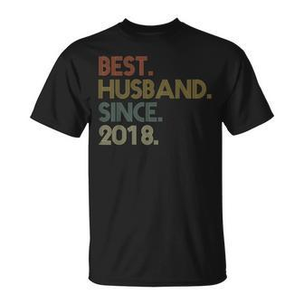 Mens 4Th Wedding Anniversary Best Husband Since 2018 Unisex T-Shirt - Seseable