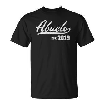 Mens Abuelo Est 2019 Distressed Unisex T-Shirt | Mazezy