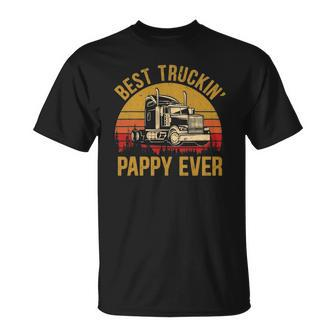 Mens Best Truckin Pappy Ever Big Rig Trucker Fathers Day Unisex T-Shirt | Mazezy