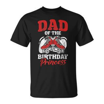 Mens Dad Of Birthday Princess Roller Skating Derby Roller Skate Unisex T-Shirt - Seseable