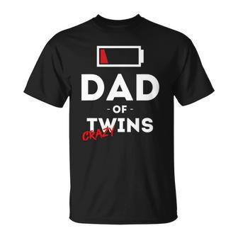 Mens Dad Of Crazy Twins Clothes Gift Father Husband Dad Funny Men Unisex T-Shirt | Mazezy
