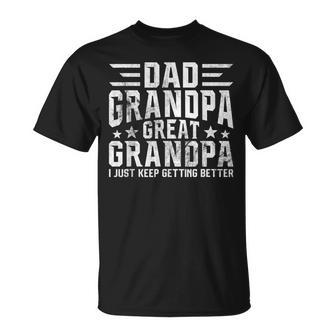 Mens Fathers Day From Grandkids Dad Grandpa Great Grandpa Unisex T-Shirt - Seseable