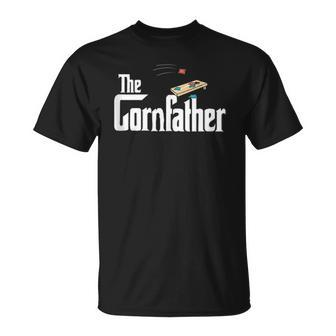 Mens Funny Cornhole The Cornfather Funny Fathers Gift Unisex T-Shirt | Mazezy UK