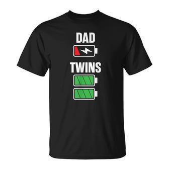 Mens Funny Dad Fathers Day Birthday Twins Twin Dad Unisex T-Shirt | Mazezy