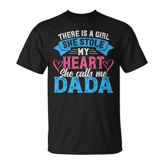 Mens Funny Fathers Day Shirt A Girl She Calls Me Dada Grandpa 7 Shirt Unisex T-Shirt | Favorety CA