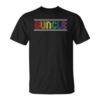 Mens Guncle Gay Uncle Lgbt Pride Flag Gift Unisex T-Shirt | Mazezy