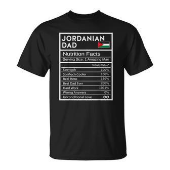 Mens Jordanian Dad Nutrition Facts National Pride Gift For Dad Unisex T-Shirt | Mazezy AU