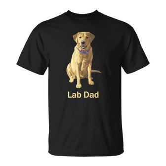 Mens Lab Dad Yellow Labrador Retriever Dog Lovers Gift Unisex T-Shirt | Mazezy