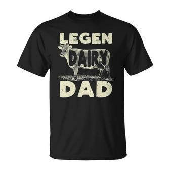 Mens Legen Dairy Dad Cow Farmer Fathers Day For Men Unisex T-Shirt | Mazezy