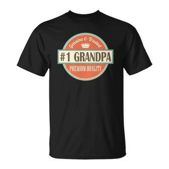 Mens Number 1 Grandpa 1 Grandfather Fathers Day Gift Unisex T-Shirt | Mazezy