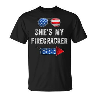 Mens Shes My Firecracker His And Hers 4Th July Matching Couples Unisex T-Shirt - Seseable