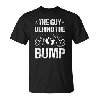 Mens The Guy Behind The Bump Pregnancy Announcement For Dad Unisex T-Shirt | Mazezy CA